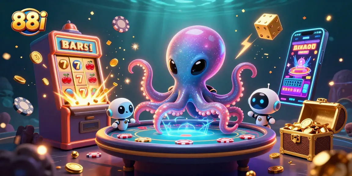 Experience the thrill at 88i with a vibrant alien poker scene featuring exciting games and jackpot elements.