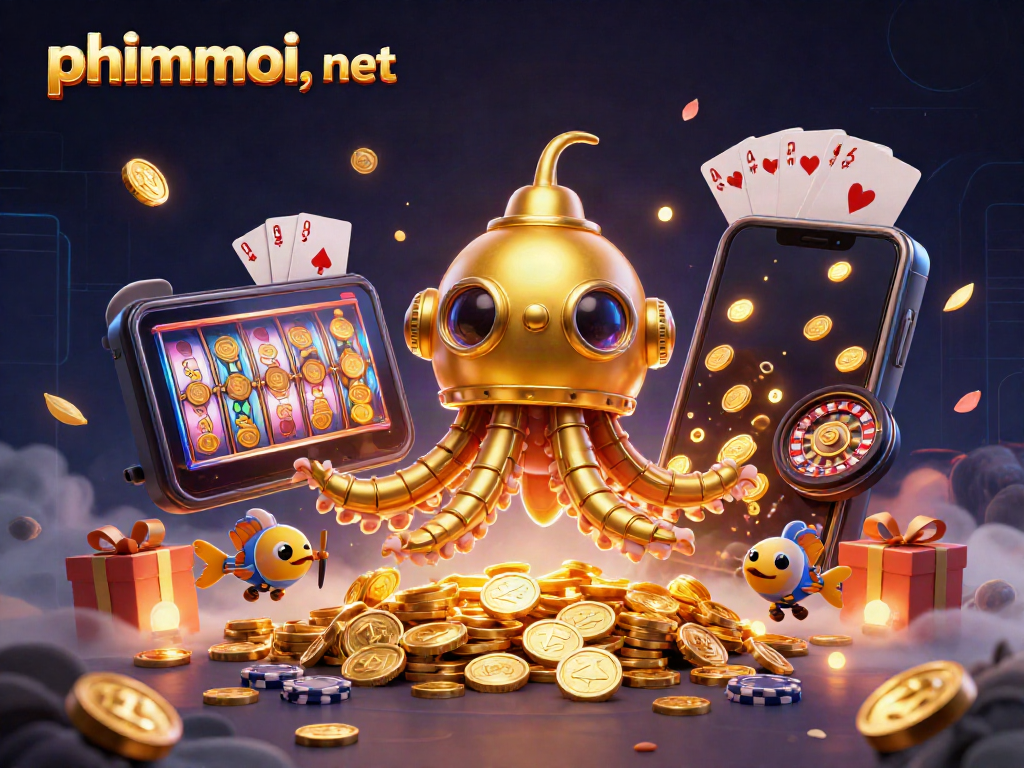 Experience thrilling gameplay at phimmoi, net with a whimsical underwater casino scene featuring golden treasures and dynamic gaming elements.
