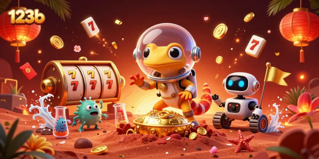 Experience thrilling wins with the 123b Martian casino adventure featuring vibrant slot elements.