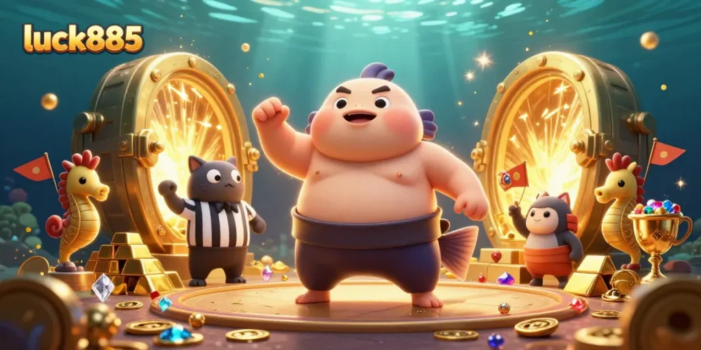 Join the excitement at luck885 with engaging underwater casino action featuring vibrant characters and treasure.