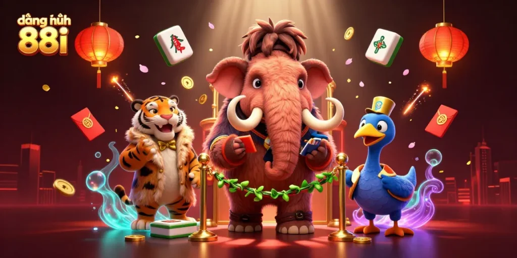 Experience the vibrant energy of đăng nhập 88i with colorful casino characters and festive elements.